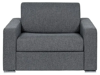 Produktbild von Schlafsessel mit Express-Bettfunktion aus strukturiertem Stoff in Grau - Liegefläche 70 cm - Matratze 18 cm CALITO