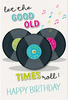 Produktbild von Susy Card Grußkarte Geburtstag Round Schallplatten, Standard-Grußkarte, Geburtstag, Mehrfarbig, 115 mm, 170 mm, 1 Stück(e)