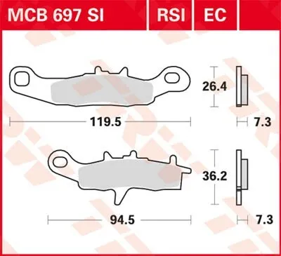 Obrázok produktu pre TRW Sada brzdových doštičiek EC MCB697EC KX80 RM85 RD