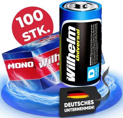 Produktbild von 100 x Wilhelm Mono D Universal Alkaline Batterien LR20 1,5V