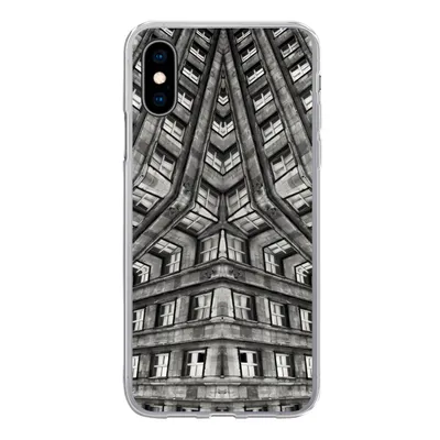 Produktbild von MuchoWow® Handyhülle Schutzhülle Hülle für iPhone X Kunst - Schwarz - Weiß - Psychedelisch Silikon Softcase Handy Hülle - Handyhülle