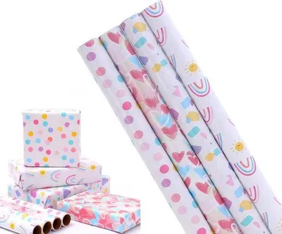 Image de Rouleaux de papier cadeau 43 cm x 3 m, couleurs arc-en-ciel