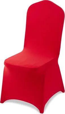 Produktbild von Stuhlhussen Set - Stretch Stuhlbezüge 50 Stück - Waschbar & Abnehmbar - Elastisches Polyester-Elasthan - Für Hochzeit, Bankett, Gastronomie - Passend für 51 x 45 x 95 cm - Rot