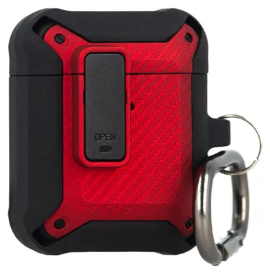 Obrázek produktu pro Pouzdro Nitro kompatibilní s AirPods 3 z TPU s červenou karabinou