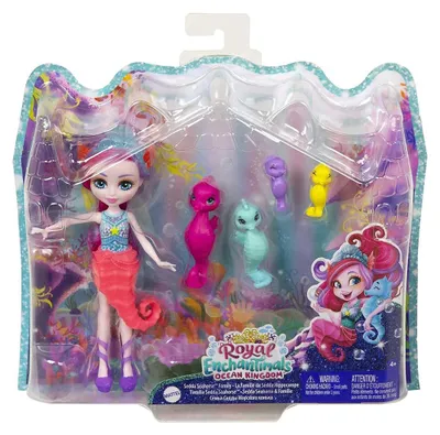 Produktbild von Enchantimals Royal Ocean Kingdom – Puppe Sedda Seahorse + Seepferdchen