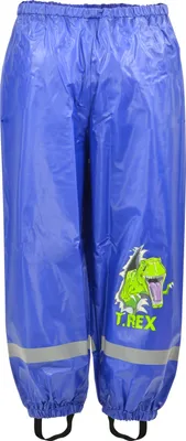Produktbild von Regenhose Kinder Jungen Matschhose mit Reflektorstreifen Ungefüttert Dinosaurier T-Rex Blau 86-92