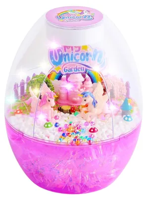 Productafbeelding van LEAN Toys 27397 Creatieve terrariumset met eenhoorns, nachtlampje, spraakbesturing – doe-het-zelf
