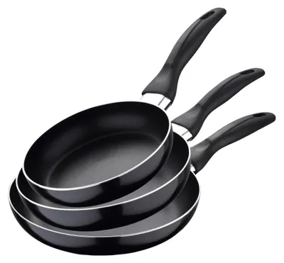 Zdjęcie produktu dla Zestaw garnków składający się z 3 elementów (16, 20, 24 cm), wykonany z aluminium z powłoką nieprzywierającą, nadający się do użytku na płytach indukcyjnych
