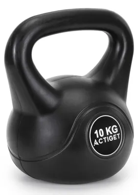Immagine prodotto di ACTIGET Kettlebell per allenamento, manubrio da 10 kg ACTIGET, kettlebell da allenamento ABS, sfera nera