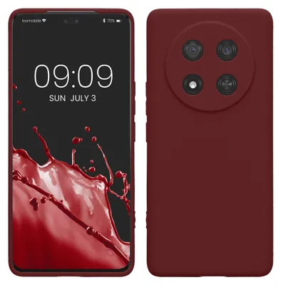 Produktbild von kwmobile Handyhülle für HONOR Magic7 Lite Hülle - weiches Handy Silikon Case - Schutzhülle Cover - Bordeaux Violett