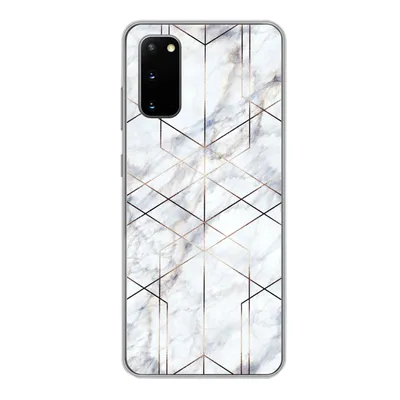 Produktbild von MuchoWow® Handyhülle Schutzhülle Hülle für Samsung Galaxy S20 Marmor - Gold - Weiß Silikon Softcase Handy Hülle - Bild