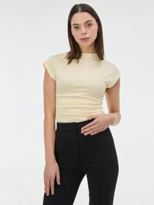 Produktbild von Orsay Gelbes Damen-T-Shirt mit kurzen Ärmeln 46
