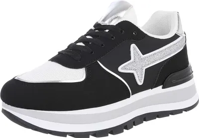 Produktbild von Ital-Design Damen Freizeitschuhe  Lederoptik, Synthetikoptik Sneakers Low 87118381 Schwarz Gr.  41