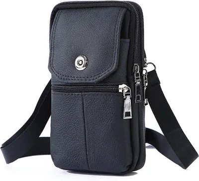 Produktbild von Schwarzes Telefon-Tasche 19x10x4cm für Herren