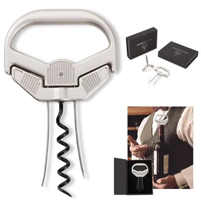 Immagine prodotto di Set di accessori per vino, con tagliacapsule, cavatappi per vini invecchiati, in acciaio inossidabile, confezione regalo