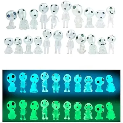 Produktbild von 20 leuchtende Baumelfen, Geisterfiguren aus Kunstharz, Prinzessin Mononoke-Kunstharz, Mini-Gartendekoration, für Topfpflanzen, Schlafzimmer