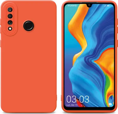 Obrázok produktu pre Cadorabo Puzdro pre Huawei P30 LITE Orange TPU Silicone Case Cover Kryt mobilného telefónu