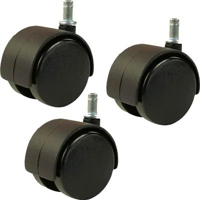 Produktbild von Set3 = 3 Rollen schwarz für weichen Untergrund Metallstift Ø 10 mm