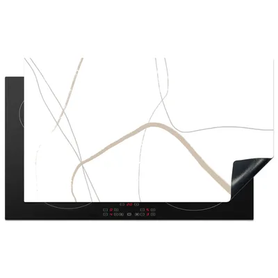 Produktbild von KitchenYeah© Herdabdeckplatte Abstrakt - Minimalismus - Linienkunst , 89x51cm, Küche Deko, Glaskeramikkochfeld Herdabdeckung, Abdeckplatte fùr Kochfeld