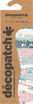 Produktbild von Décopatch 6x Blisterpackung 3 Bogen Papier 30x40cm gleichen Design Nr. 857 C857C