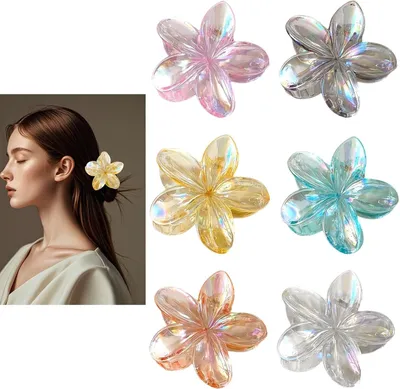 Produktbild von Haarspangen 6 Stück, bunte Blumen, große Klemmen, für den täglichen Gebrauch, für Frauen