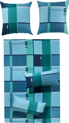 Produktbild von Erwin Müller Bettwäsche blau-türkis 1x 200x220 cm + 2x 40x80 cm