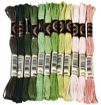 Stickgarn-Set, 12 Knäuel, 96 m, mehrfarbig, Polyester, für DIY