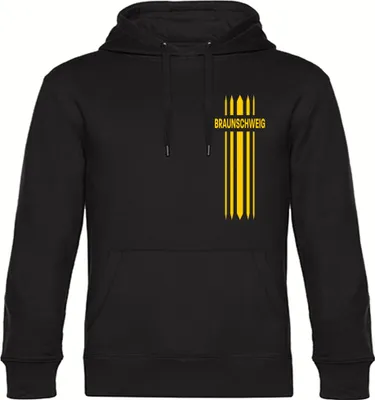 Produktbild von multifanshop Kapuzen Sweatshirt - Braunschweig - Streifen, schwarz-1, Größe L