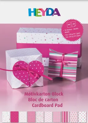 Produktbild von HEYDA 204712101 Motivkarton-Block A4 pink