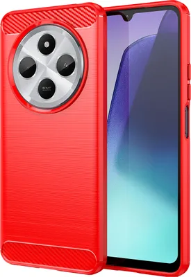 Produktbild von Hülle für Xiaomi Redmi 14C Carbon-Faser Weich TPU Silikon Stoßfest Handyhülle Rot