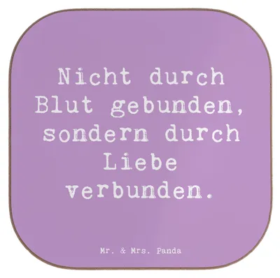 Produktbild von Mr. & Mrs. Panda Tischuntersetzer Spruch Adoptivbruder Liebe - Lavendeltraum - Geschenk, herzerwärmende Sprüche, Untersetzer Gläser, Familie, für, gläseruntersetzer