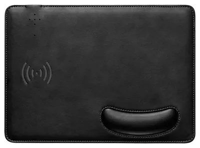 Produktbild von ZELURXX 15W Kabelloses Qi-Mauspad, rutschfester Haftboden, 10-fach Schutz, groß, Büro & Gaming, Schawz