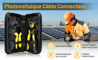 Produktbild von Kabelwerkzeug - Abisolierzange, Kabelschneider und Crimpzange - Für Solarkabel 4/6 mm² - 2-teilig - Modell EUCP016