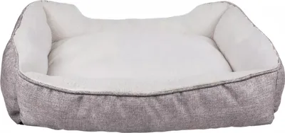 Produktbild von Intirilife flauschiges Plüsch Haustierbett in Grau - 50 x 40 x 13 cm - Weiches rutschfestes Hundebett Katzenbett Kissen komfortables Hundesofa Katzensofa für Hunde und Katzen
