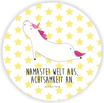 Produktbild von Mr. & Mrs. Panda magnet Einhorn Yoga - Weiß - Geschenk, Unicorn, Joga, Kühlschrank, für, Kühlschrankmagnet, Yogamatte, magnettafel, Sport, pinnwand, Lustig