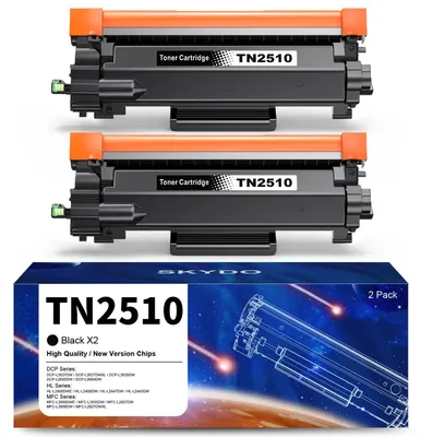 Toner TN2510 kompatibel für Brother, 2er-Pack, Schwarz