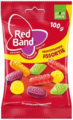 Produktbild von Red Band Fruchtgummi Assortie buntes Englisches Weingummi 100g