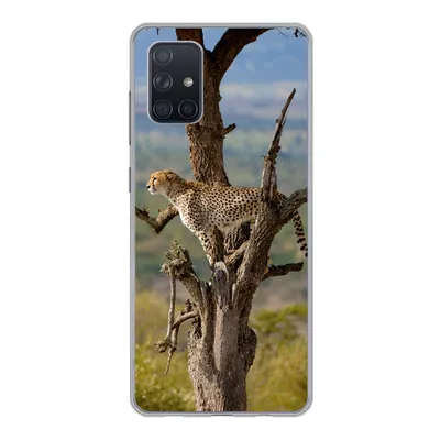 Produktbild von MuchoWow® Handyhülle Schutzhülle Hülle für Samsung Galaxy A51 5G Leopard - Baum - Tier Silikon Softcase Handy Hülle - Abbildung