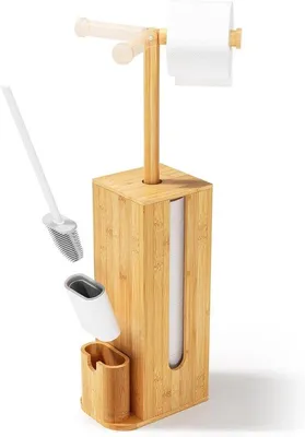 Produktbild von Bamboe 3-in-1 WC-Garnitur mit Aufbewahrung und Toilettenpapierhalter - 70 x 15 x 21,5 cm