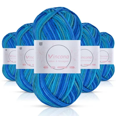 Image de Kit de 5 pelotes de fil Vincona pour projets créatifs