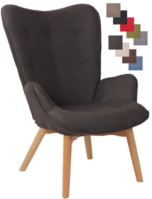 Produktbild von CLP Lounger Durham Stoff mit Buchenholz Gestell dunkelgrau