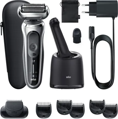 Immagine prodotto di Braun Series 7 71-S7500cc Rasoio Wet & Dry Nero/Argento Sistema di taglio a 3 lame