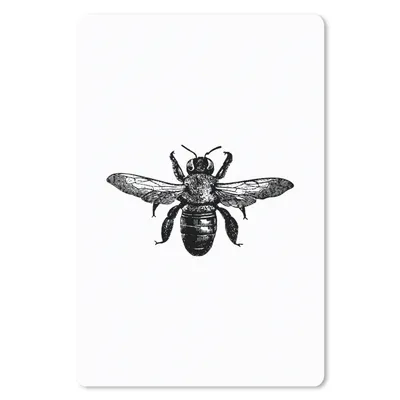 Produktbild von MuchoWow® Mauspad Mousepad Biene - Insekt - Vintage - Schwarz und weiß 18x27 cm - Mousepads - Maus Mat - Pad - Mausunterlage