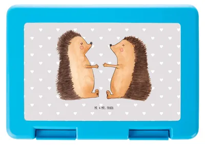 Produktbild von Mr. & Mrs. Panda Lunchbox Igel Liebe - Grau Pastell - Geschenk, Frühstücksdose, Hochzeit, Snackbox, Bentobox, Essensbehälter, Bento Box, Freundin, Verheiratet