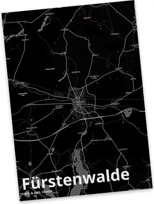 Produktbild von Mr. & Mrs. Panda Grußkarte Fürstenwalde - Geschenk, Ansichtskarten, Stadt, bildkarte, Postkarten, Postkarte, Kunstkarten, Dorf Karte Landkarte Map Stadtplan