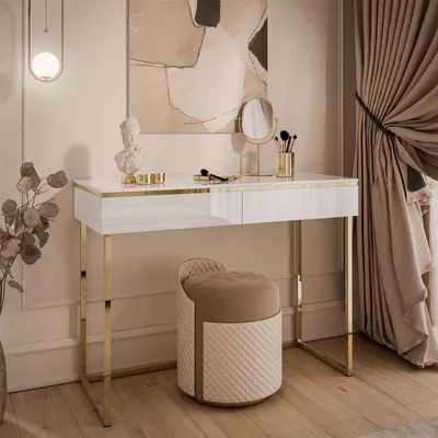 Produktbild von Konsole AURORA GOLD Weiss Hochglanz auf goldener Basis
