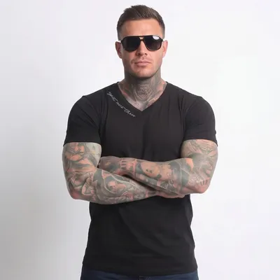 Obrázek produktu pro Yakuza Pánské tričko Bare Regular Basic s výstřihem do V, černá, XL