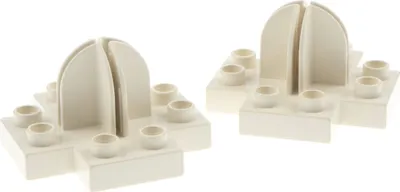 Produktbild von 2x Lego Duplo Kulissen Halter Stein Platte 4x4 creme weiß Hintergrund 42058