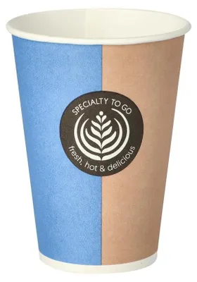 Produktbild von 100 Trinkbecher, Pappe "To Go" 0,18 l Ø 7,01 cm · 9,2 cm "Barista Time"