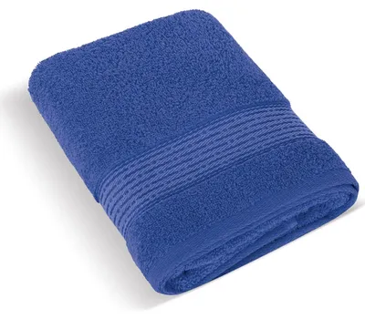 Imagen del producto de Toalla de rizo, 70x140 cm, con franjas, 450 g, azul oscuro